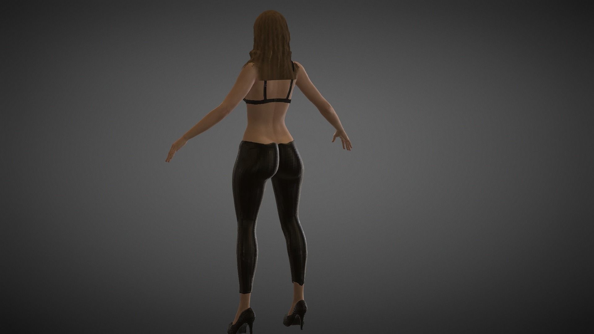 Shakira woman leggings Low-poly 3D model_4