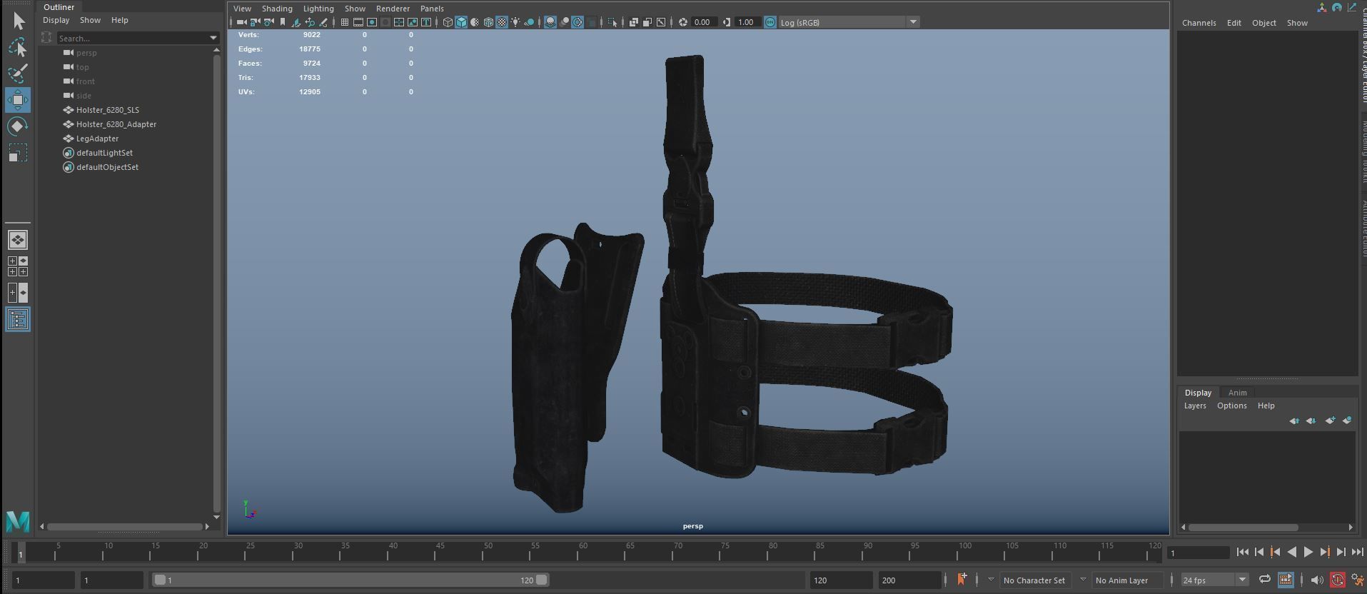 MILITARY Holster Safariland 6820 SLS Low-poly 3D model_11