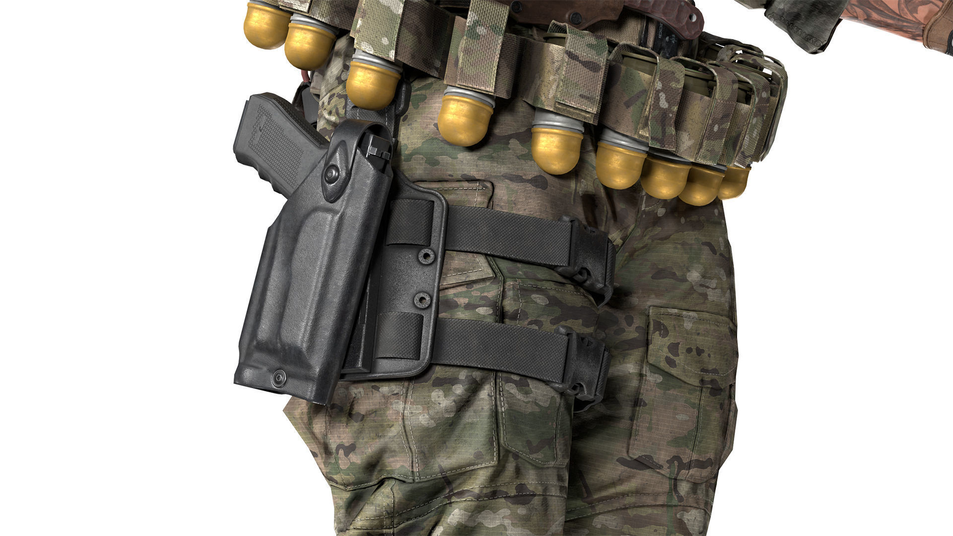 MILITARY Holster Safariland 6820 SLS Low-poly 3D model_3