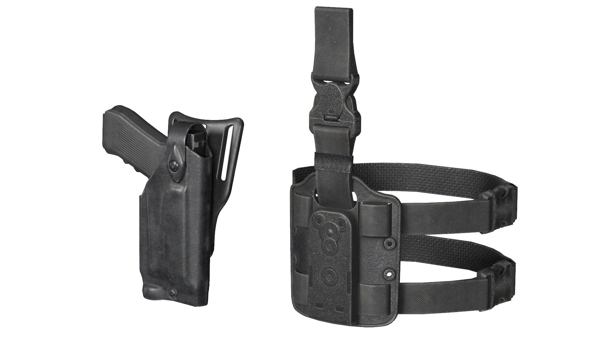 MILITARY Holster Safariland 6820 SLS Low-poly 3D model_5