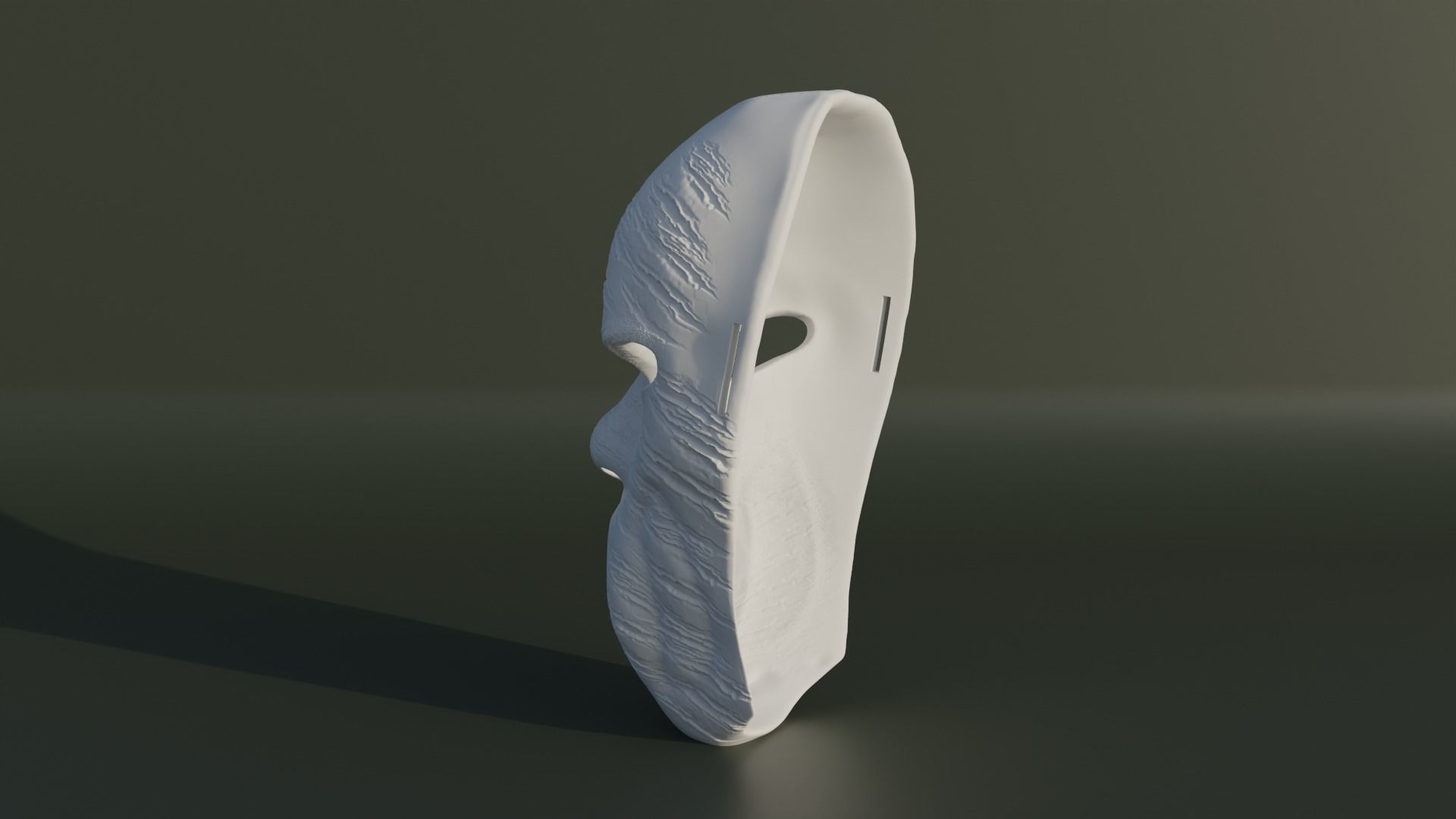 Injured Face Mask - Superhero Cosplay Mask 3D print model_17