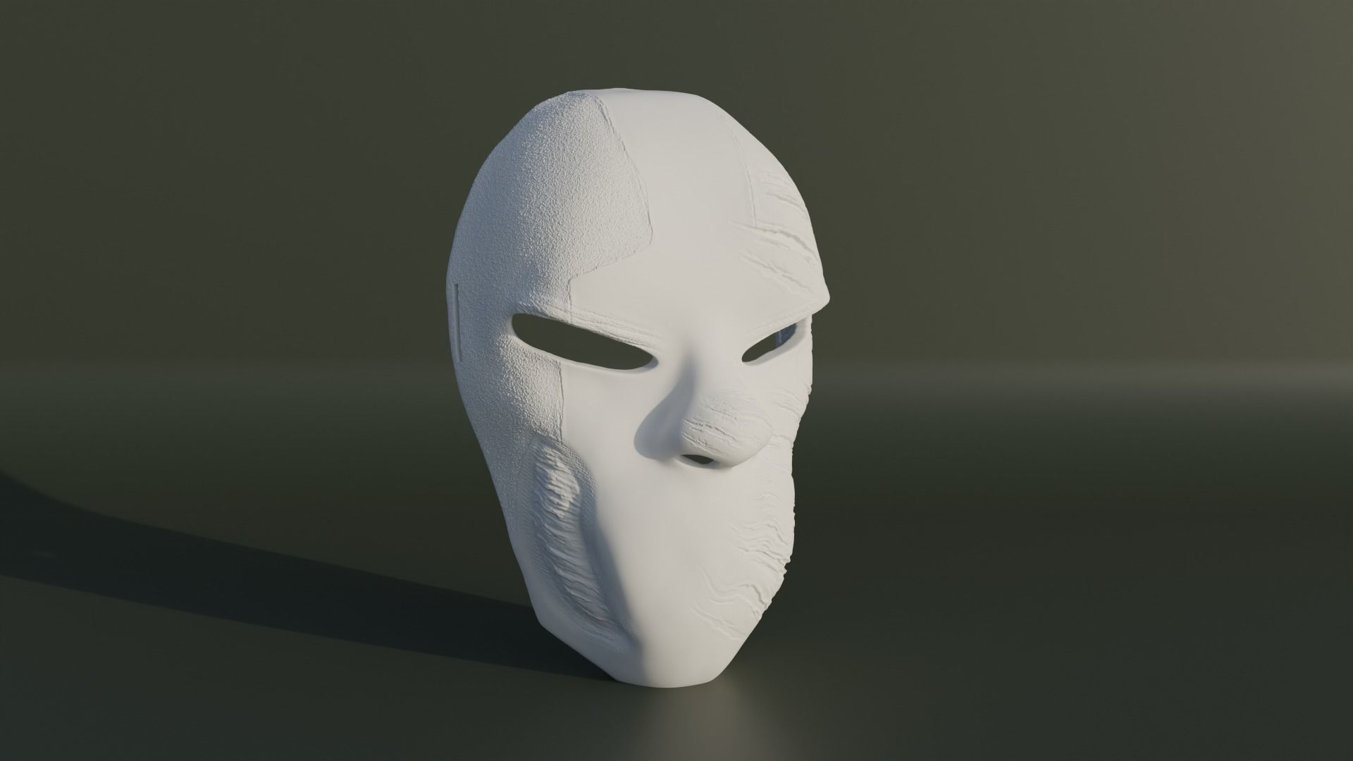 Injured Face Mask - Superhero Cosplay Mask 3D print model_3