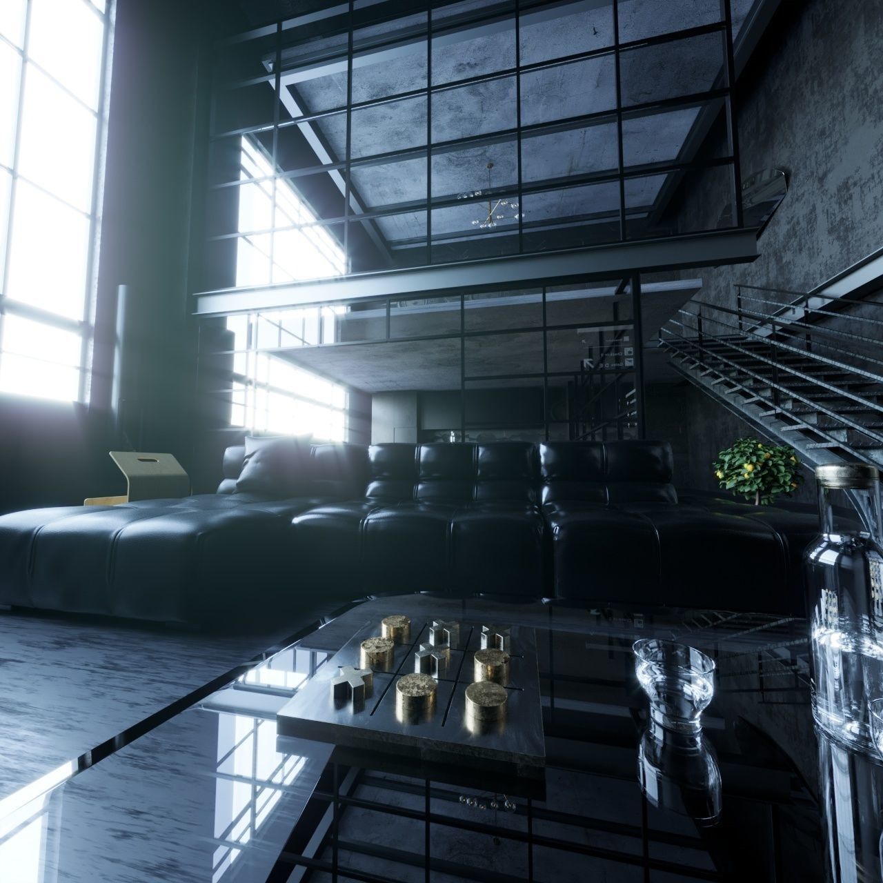 Man Cave in cinema 4D Corona render 3D model_1