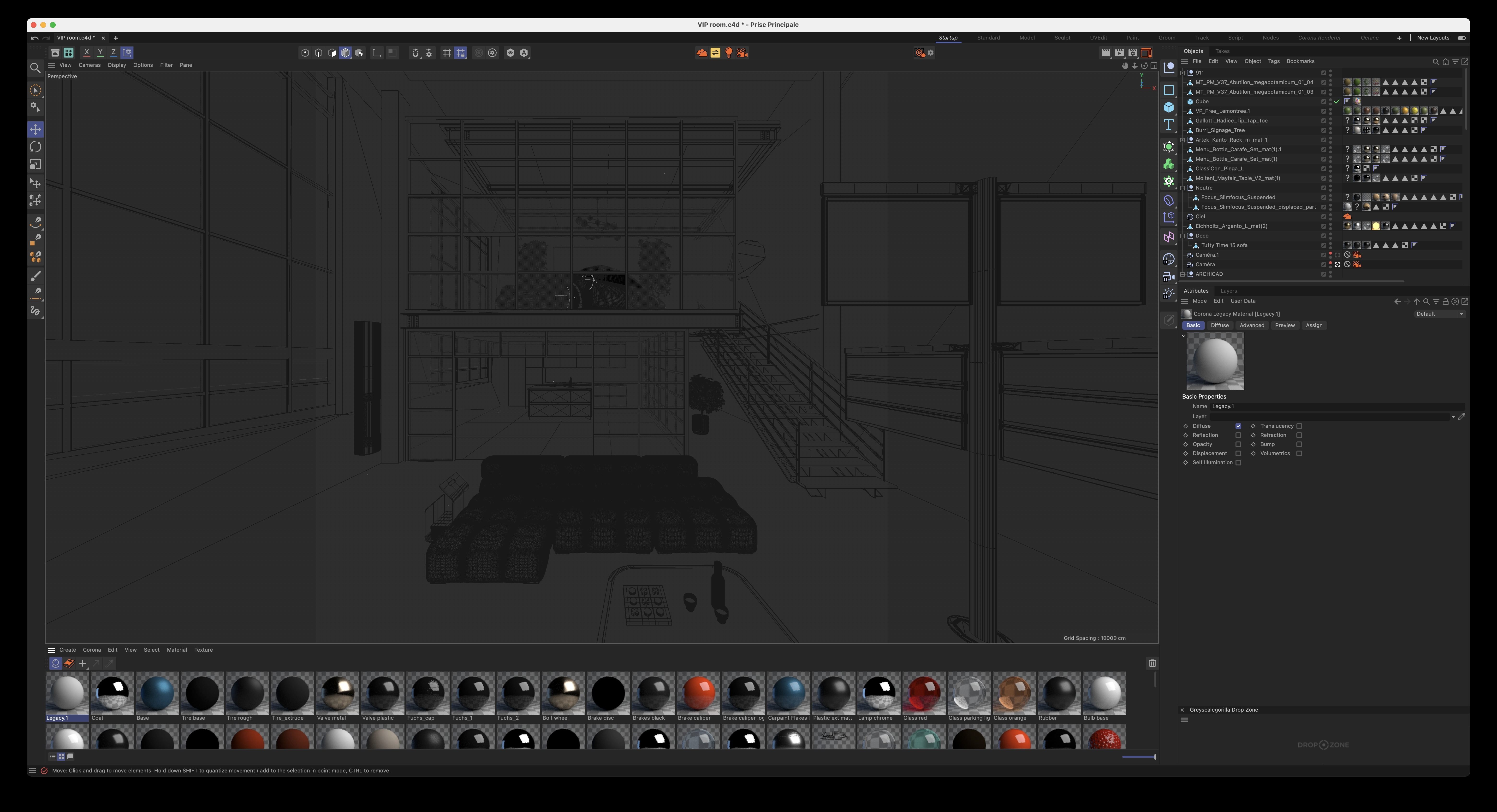 Man Cave in cinema 4D Corona render 3D model_4