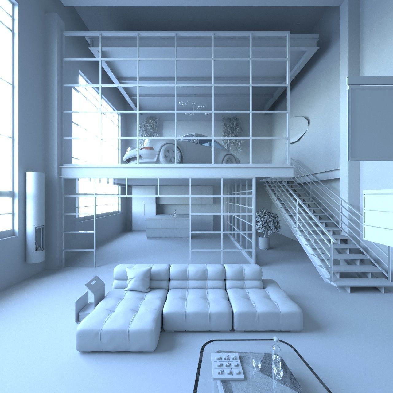 Man Cave in cinema 4D Corona render 3D model_2