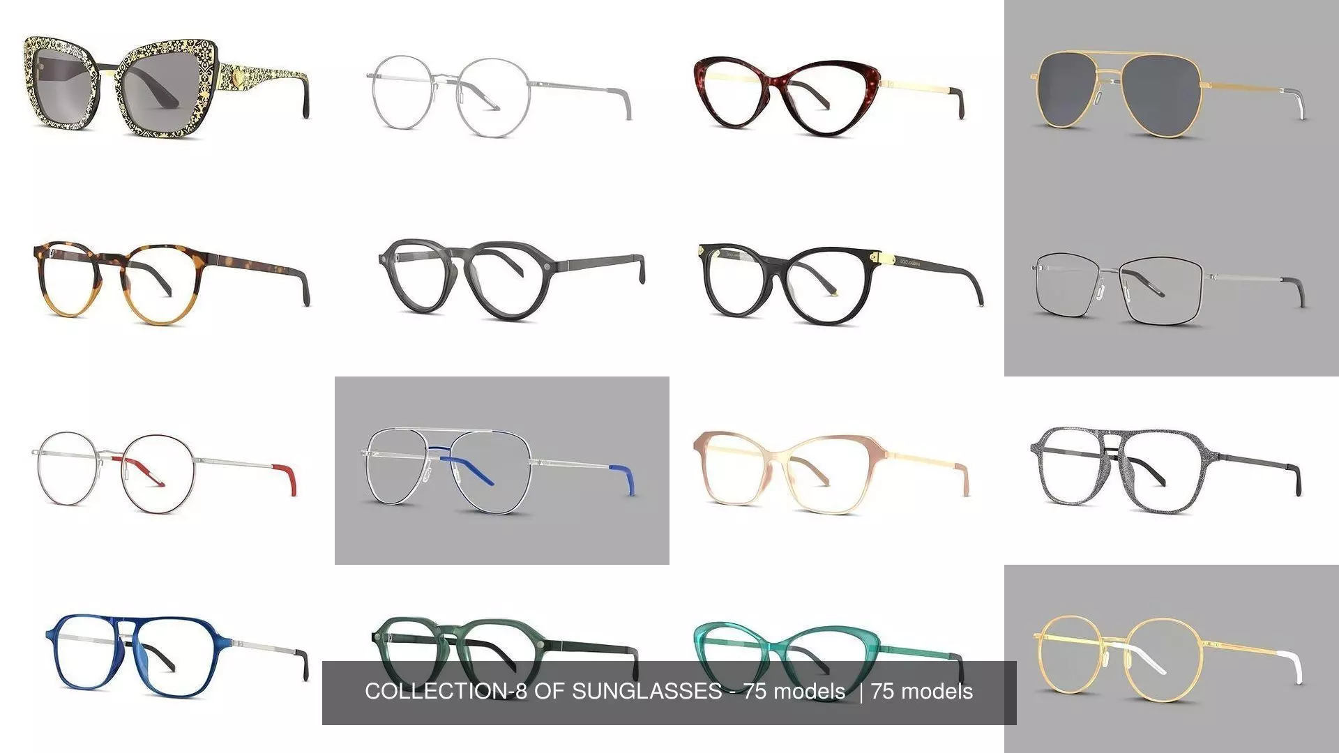 COLLECTION-8 OF SUNGLASSES - 75 models  _0