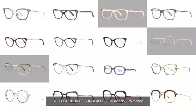 COLLECTION-10 OF SUNGLASSES - 75 models  