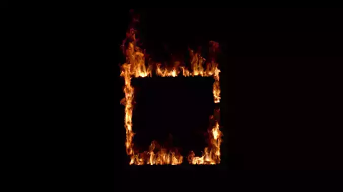 Fire combastion burn window 3D model