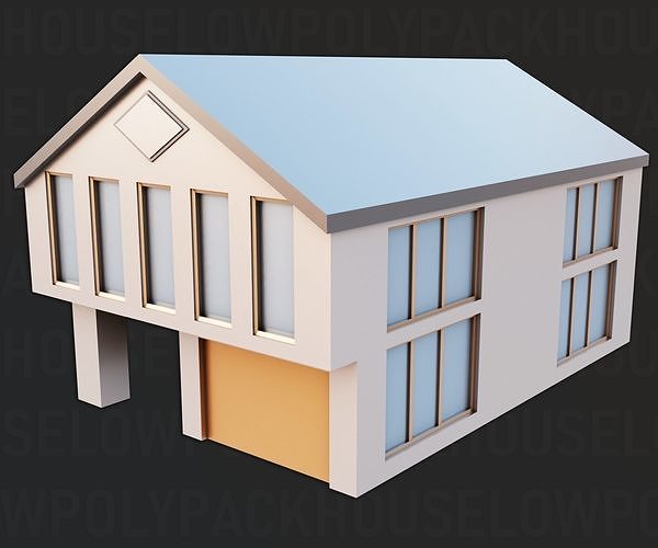 House Pack low poly Low-poly 3D model 6