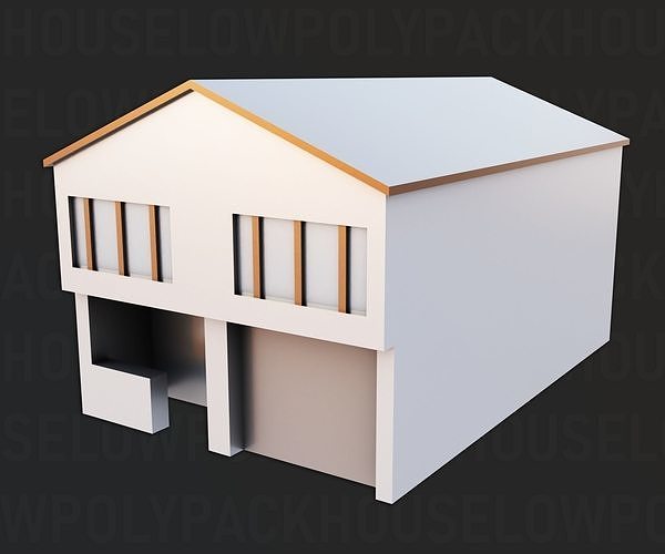 House Pack low poly Low-poly 3D model 7