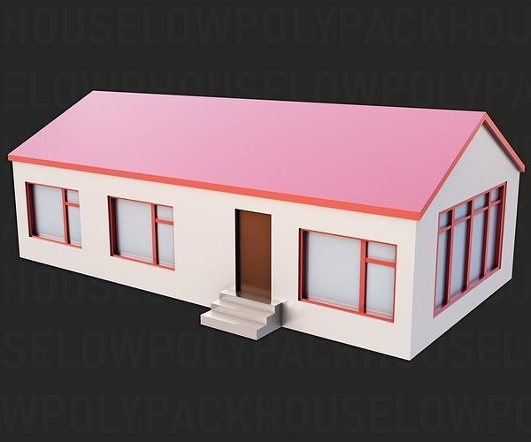 House Pack low poly Low-poly 3D model 4