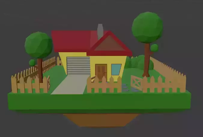 Low-poly cute house