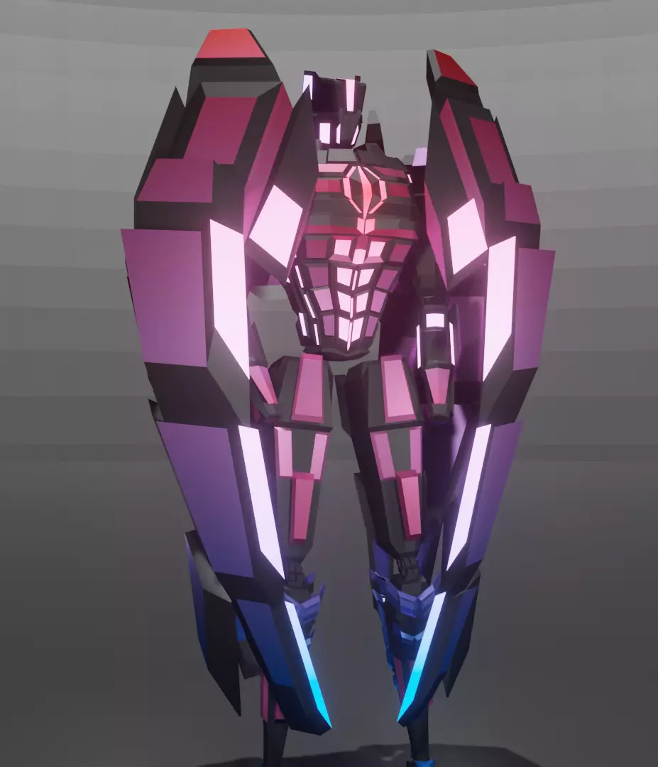 WingRobot futuristic robot Free low-poly 3D model_0