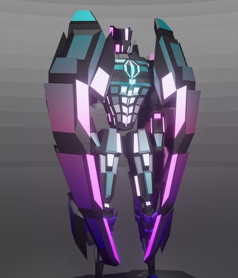 WingRobot futuristic robot Free low-poly 3D model_1