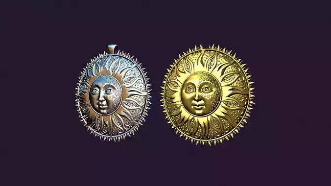 New Age Medallion Sun 3D print model