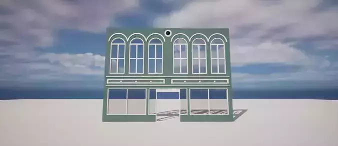 American store front wall