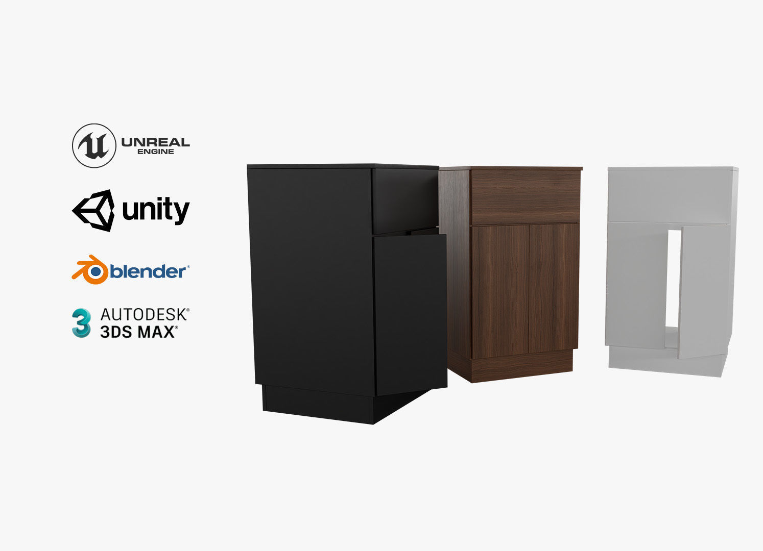 Bathroom Cabinet Low Poly Low-poly 3D model_1