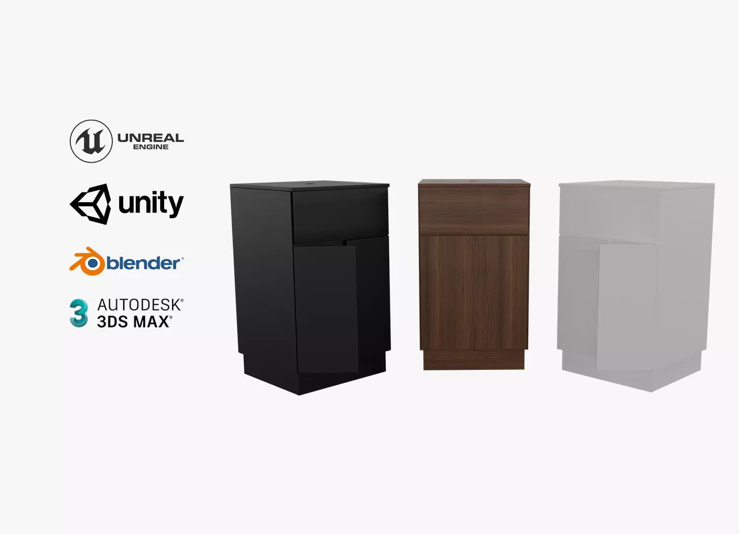 Bathroom Cabinet Low Poly Low-poly 3D model_0