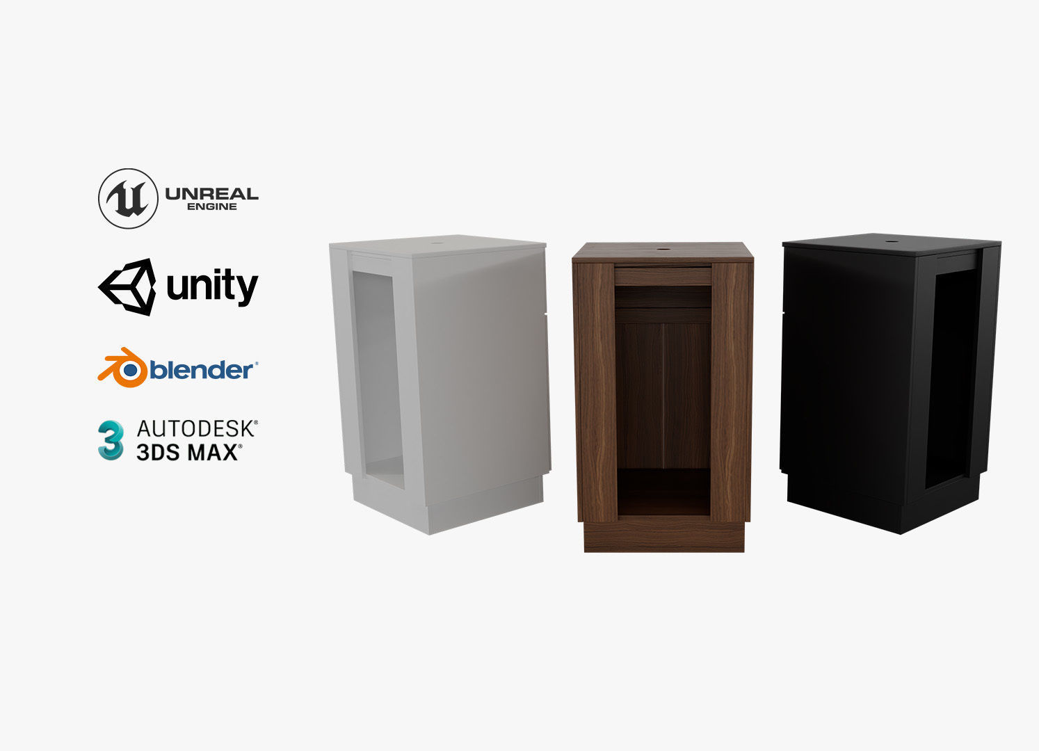 Bathroom Cabinet Low Poly Low-poly 3D model_3