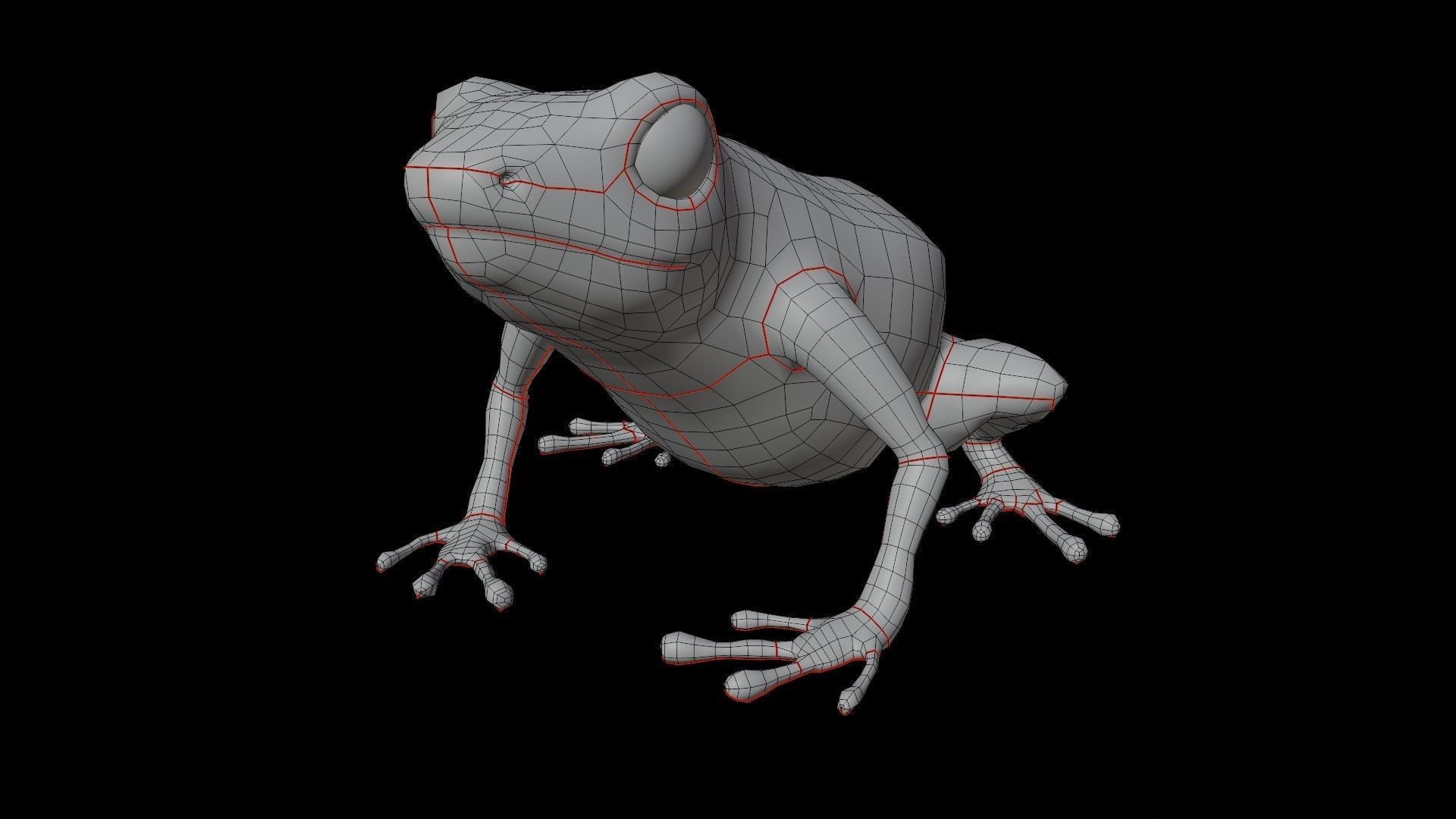 Dart Frog Low-poly 3D model_6