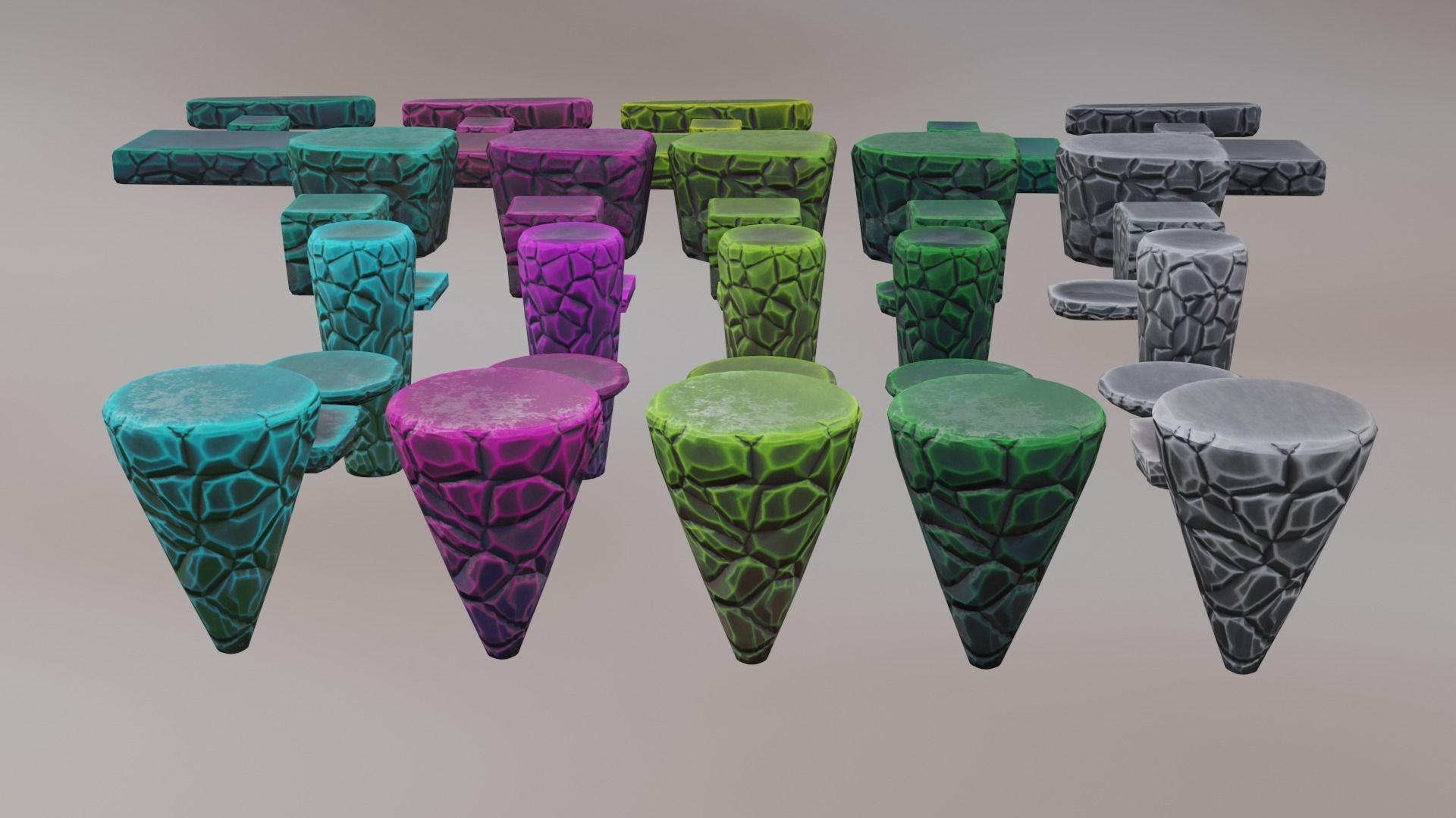Low Poly Tank Rocks 3D model Stylized low poly rocks pack VR / AR / low-poly | CGTrader