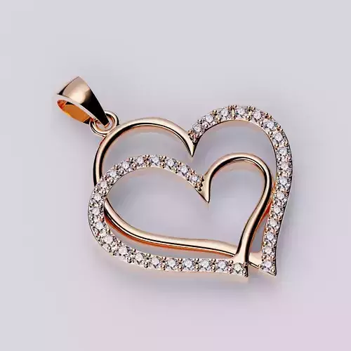 Pendant Heart Diamonds Style 10