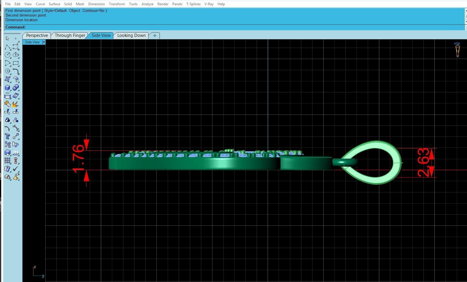 Pendant Heart Diamonds Style 10 3D print model_5