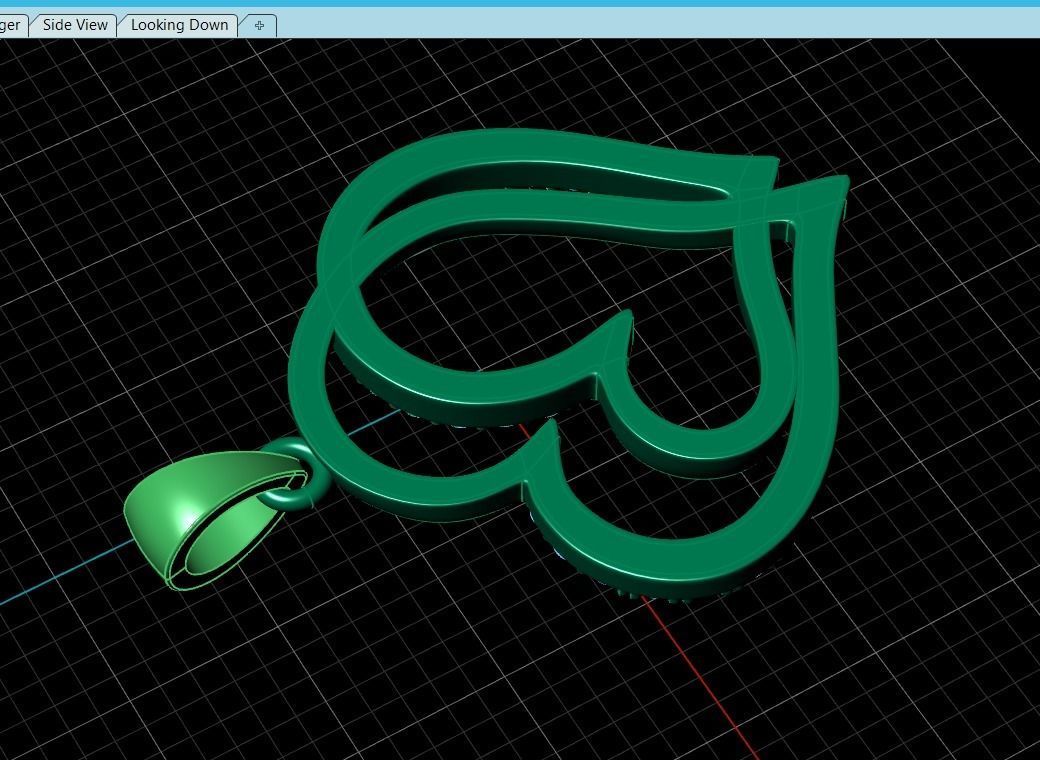 Pendant Heart Diamonds Style 10 3D print model_6