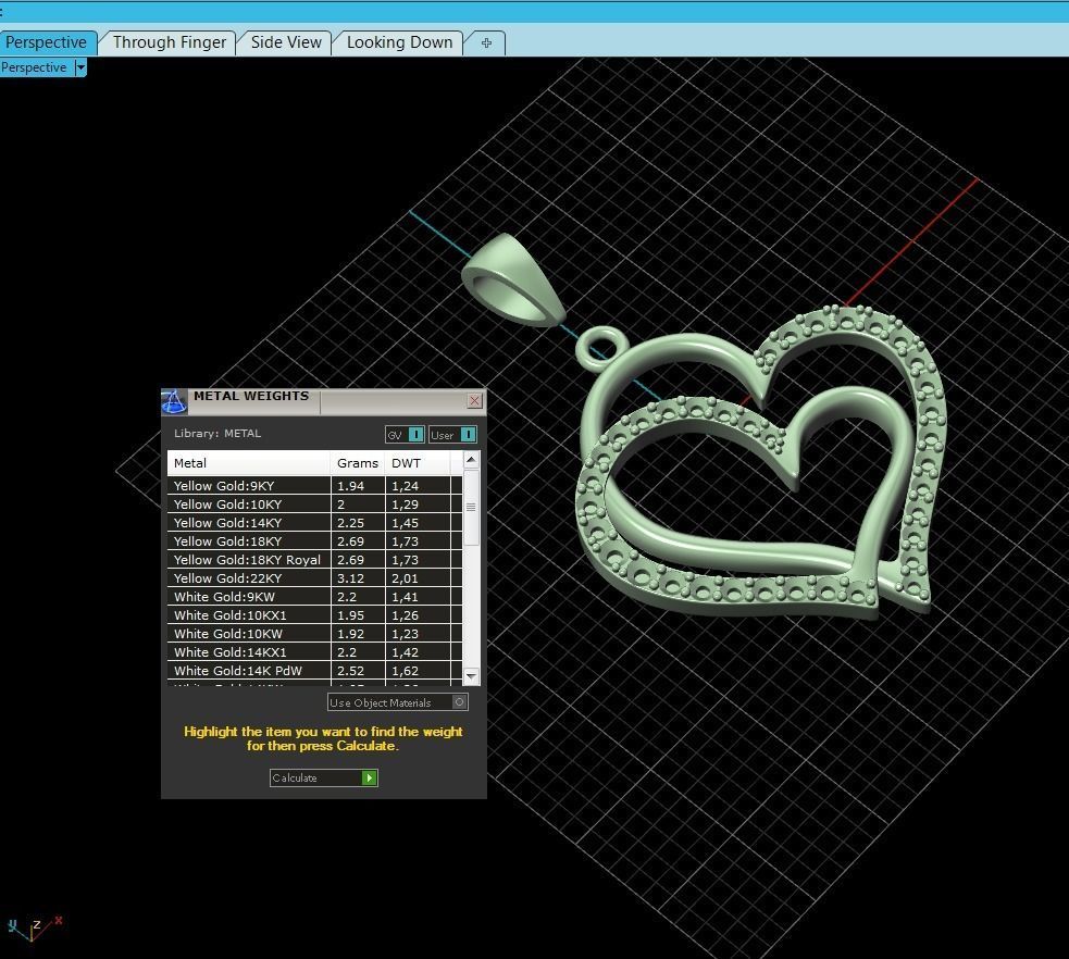 Pendant Heart Diamonds Style 10 3D print model_10