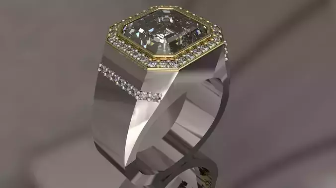 Emerald Sqaure Ring- with diamonds 