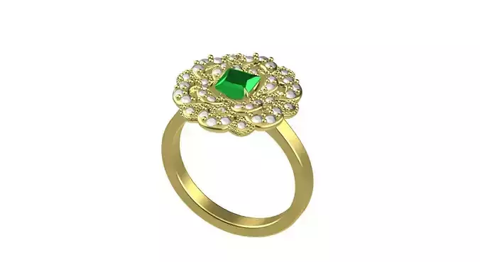 Diamond Flower Solitaire Ring Design for women