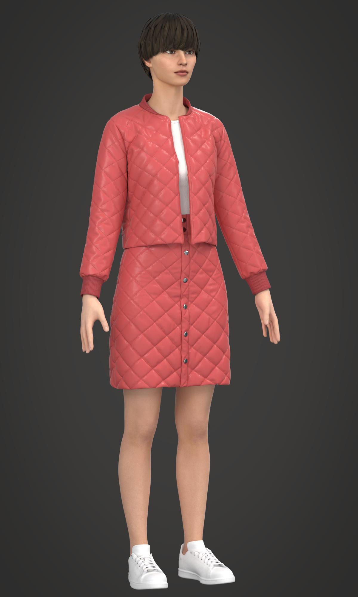 8 Women Puffer Clothes 3D model_12