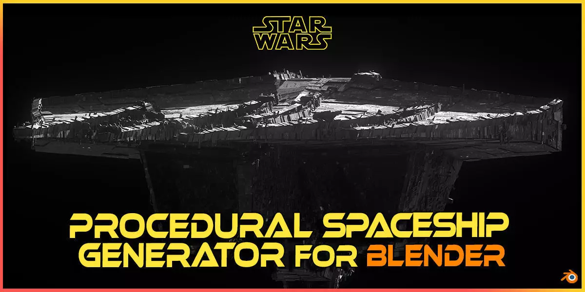 Procedural Starship Spaceship Generator Low-poly 3D model_0