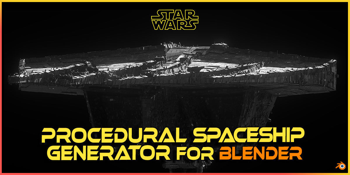 Procedural Starship Spaceship Generator Low-poly 3D model_6