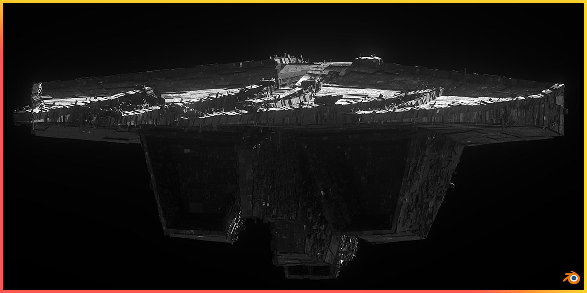 Procedural Starship Spaceship Generator Low-poly 3D model_2