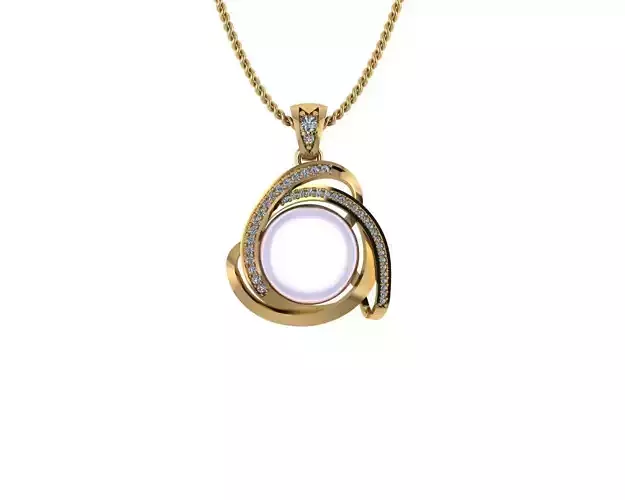 Pendant with pearl and diamonds