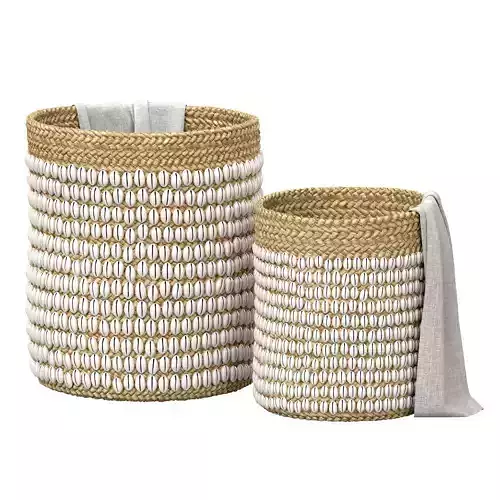 Bazar Bizar Natural Coastal seashell basket  3D model