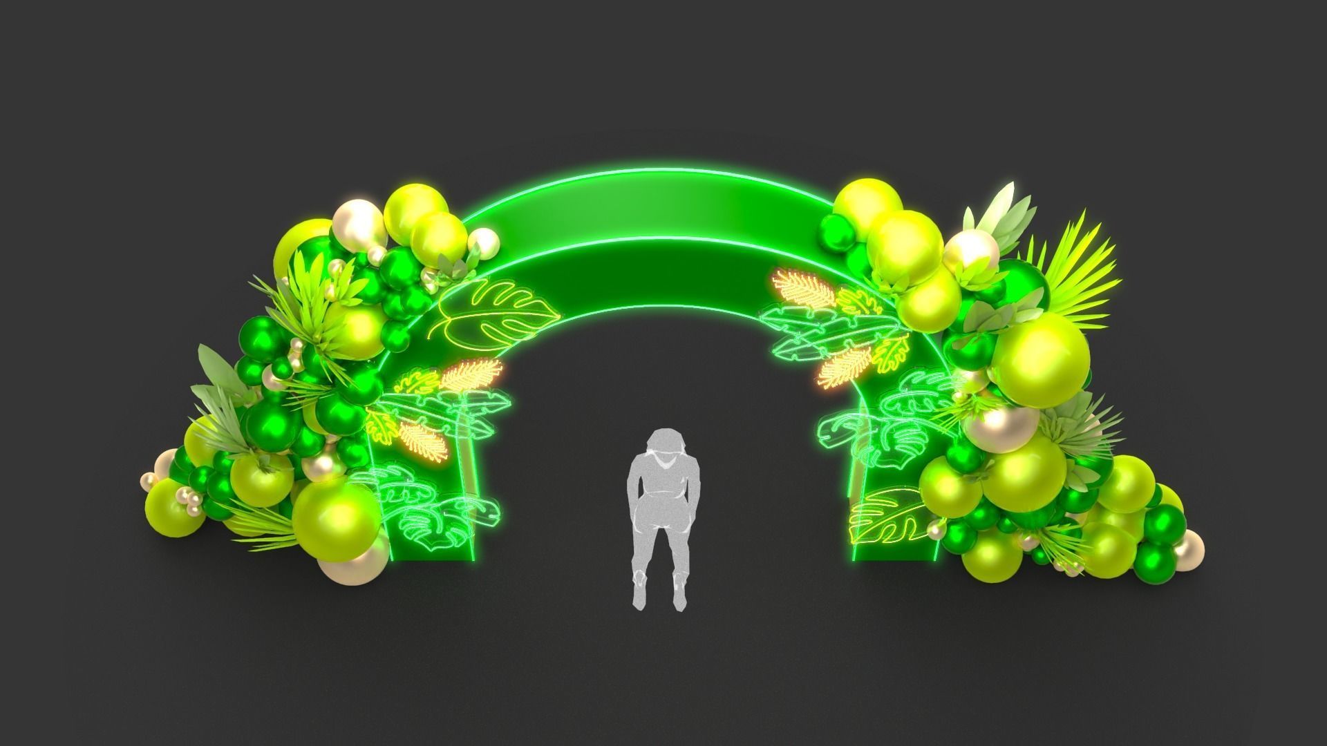 Balloon Entrance Arch 3D model_5