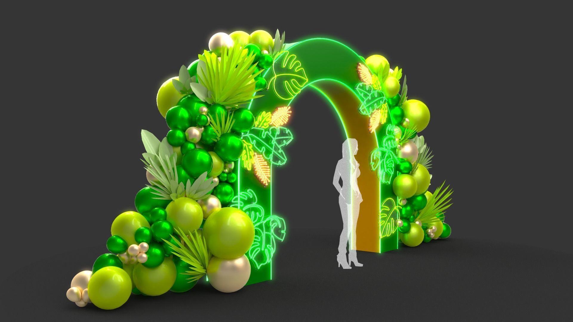 Balloon Entrance Arch 3D model_1