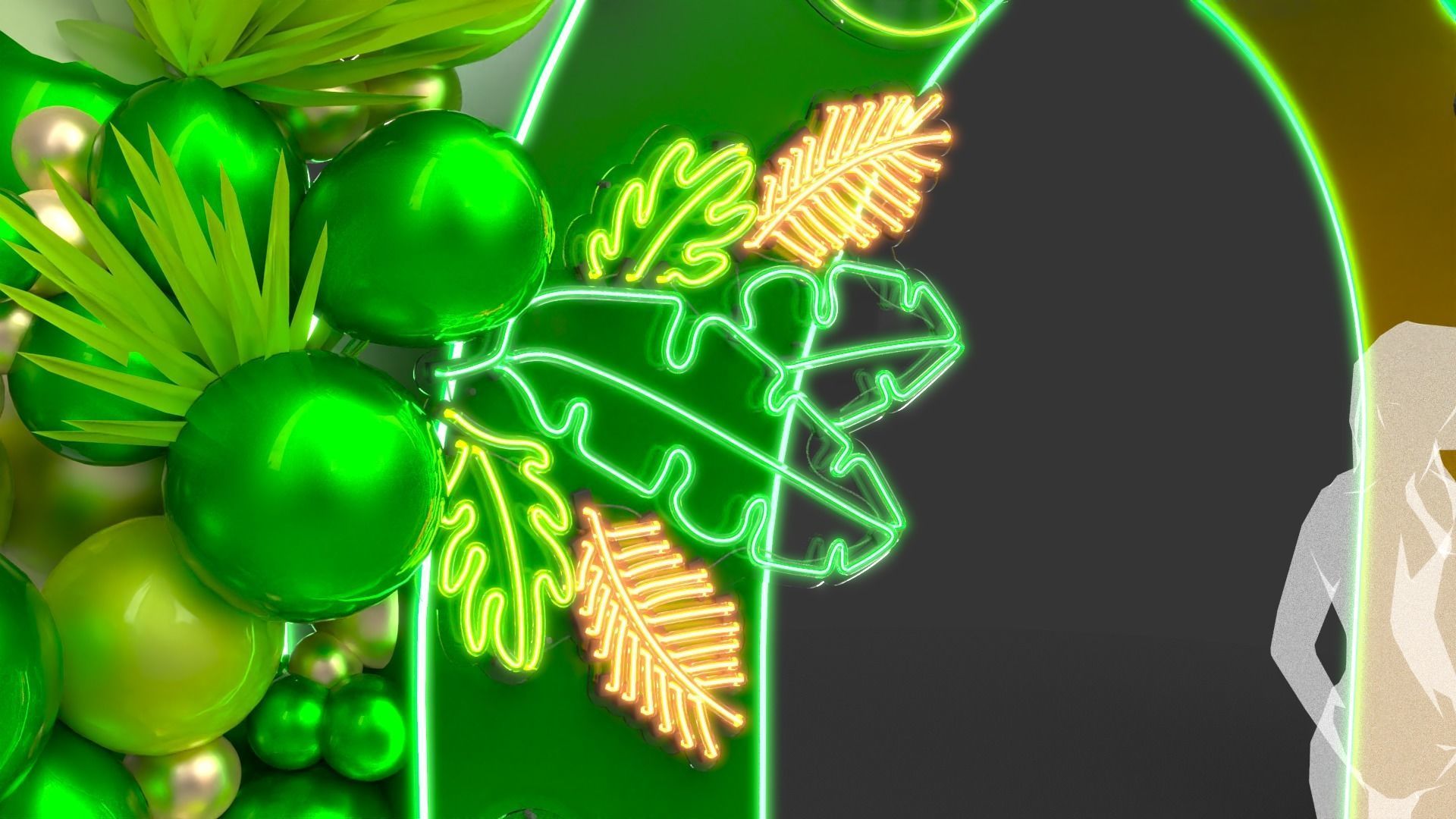 Balloon Entrance Arch 3D model_2