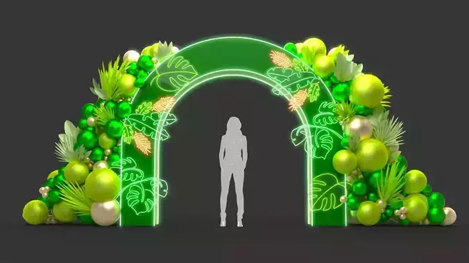 Balloon Entrance Arch 3D model