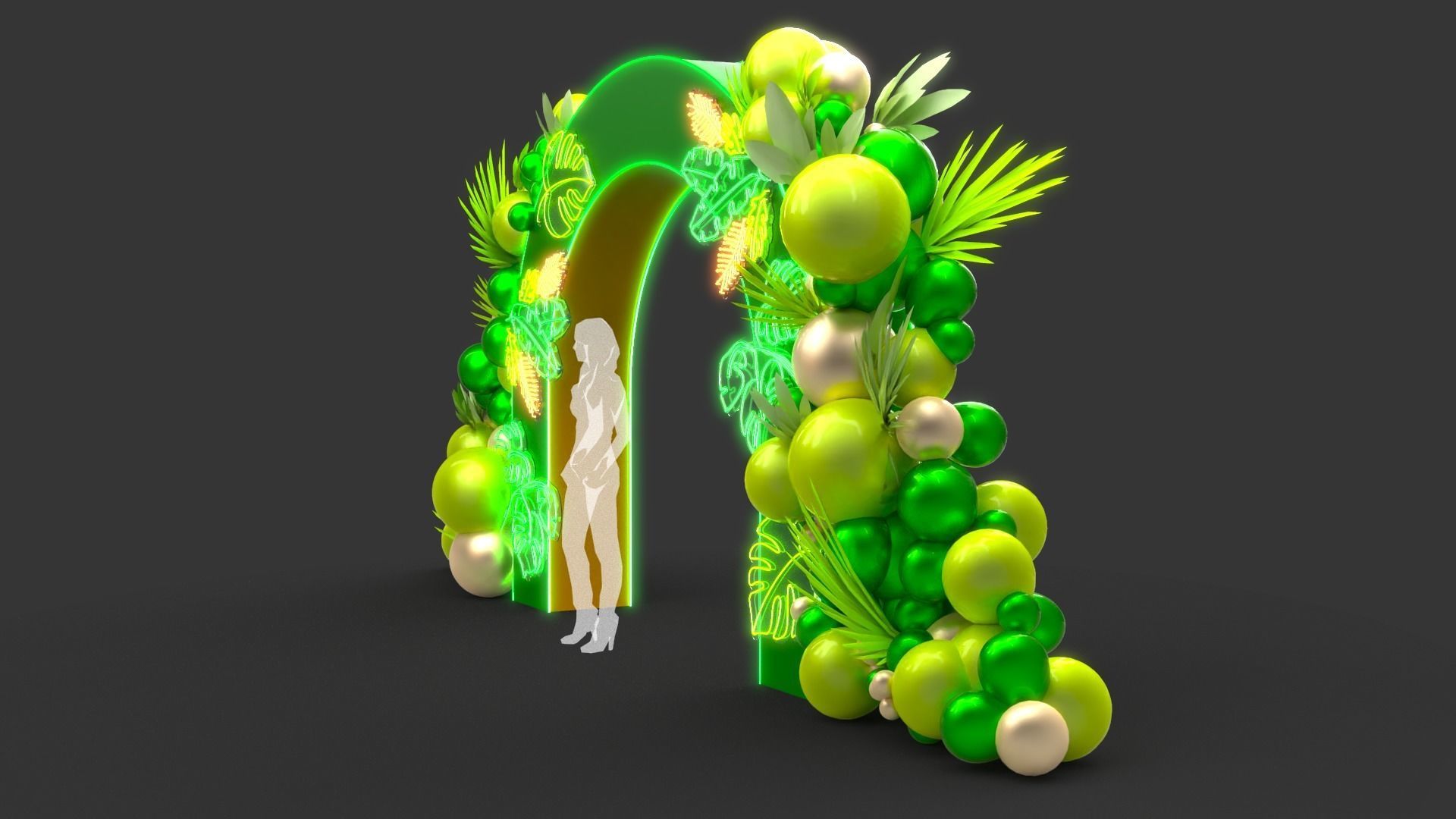 Balloon Entrance Arch 3D model_4