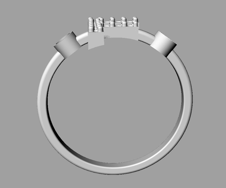 Diamond Letter Ring - F 3D print model_16