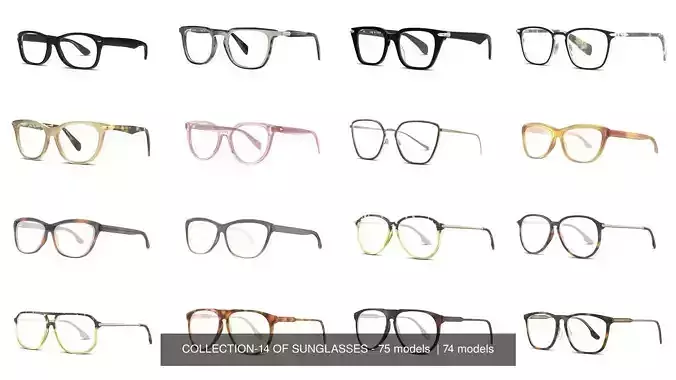 COLLECTION-13 OF SUNGLASSES - 75 models 