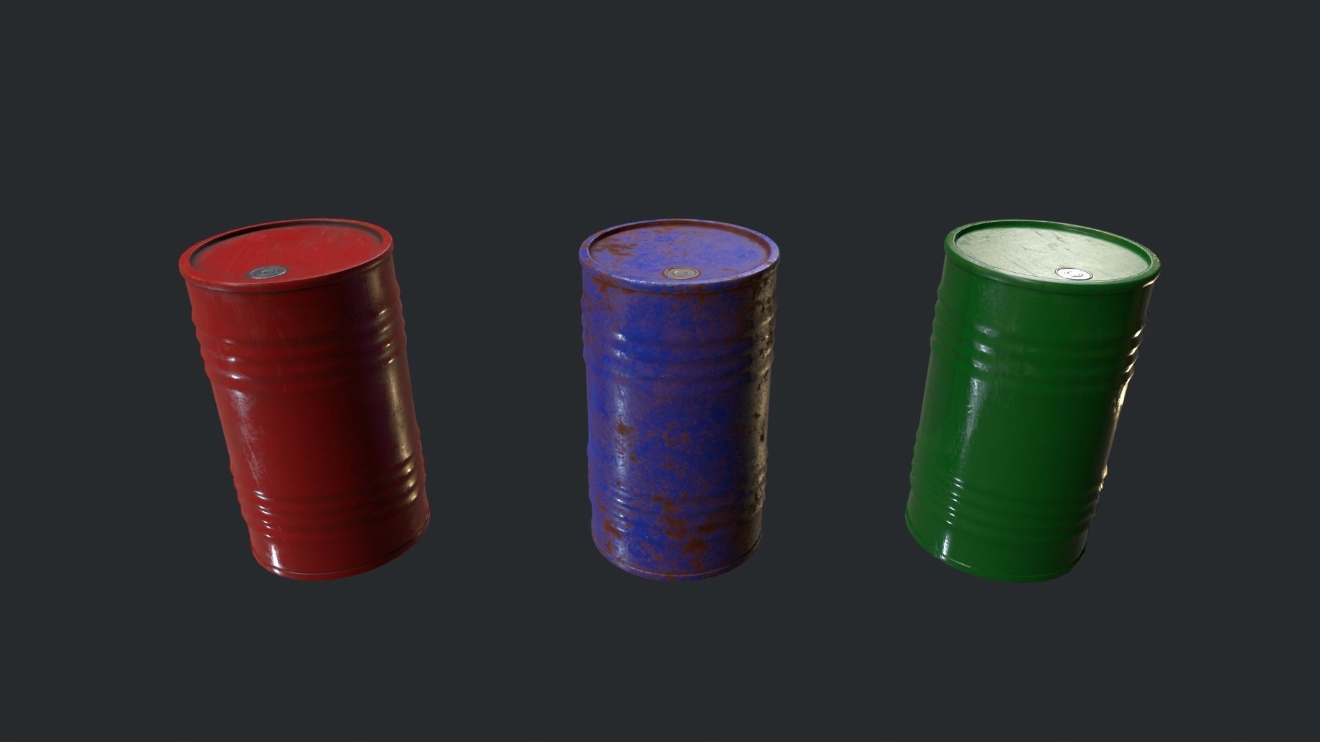 Barrel Pack 01 Low-poly 3D model_2