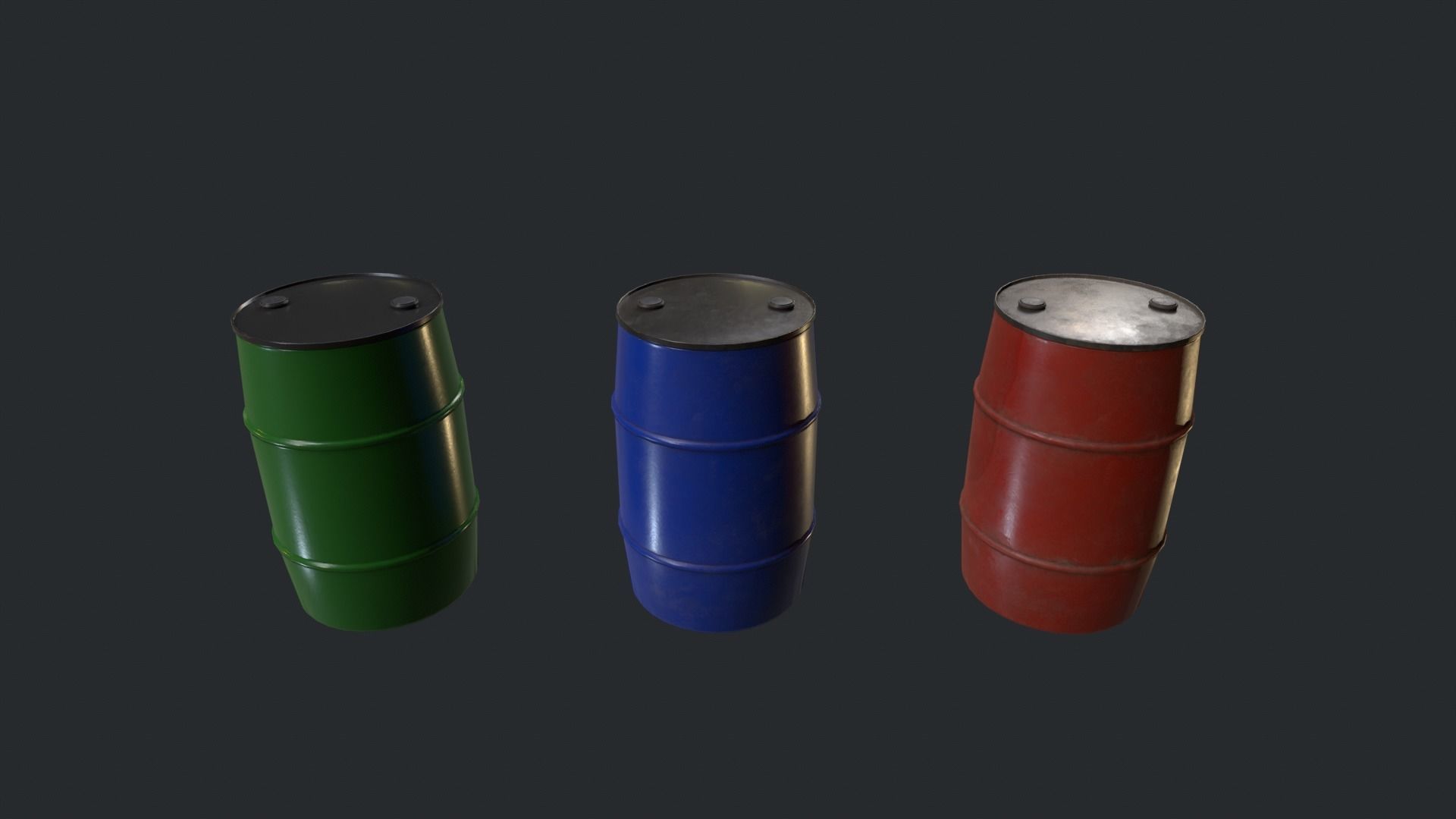 Barrel Pack 01 Low-poly 3D model_3