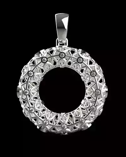 Round pendant bagel 3D print model