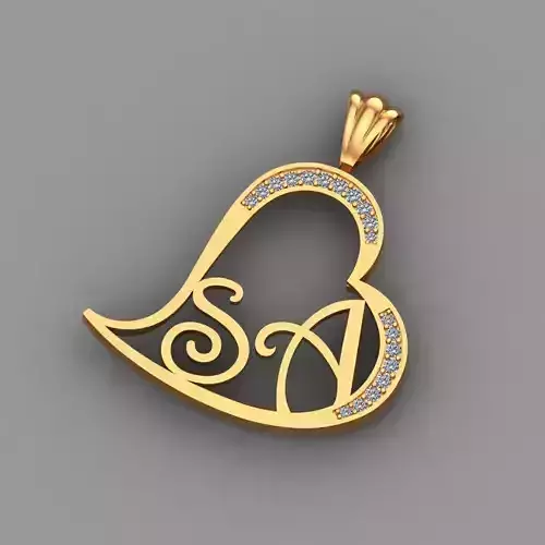 diamond gold heart pendant Jewllery For Women