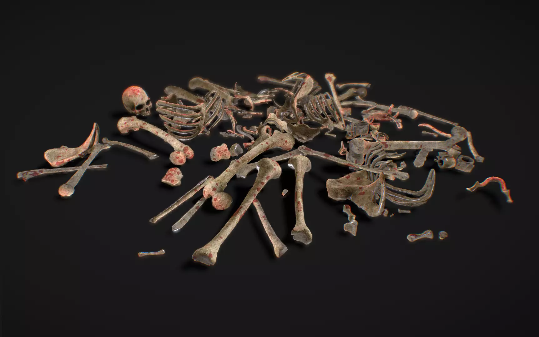 Skull Bones Remains Skeletons skulls Low-poly 3D model_0