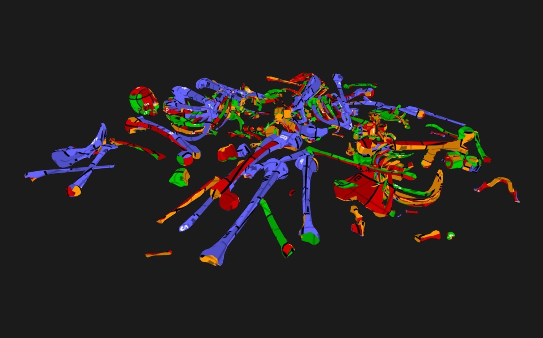 Skull Bones Remains Skeletons skulls Low-poly 3D model_6